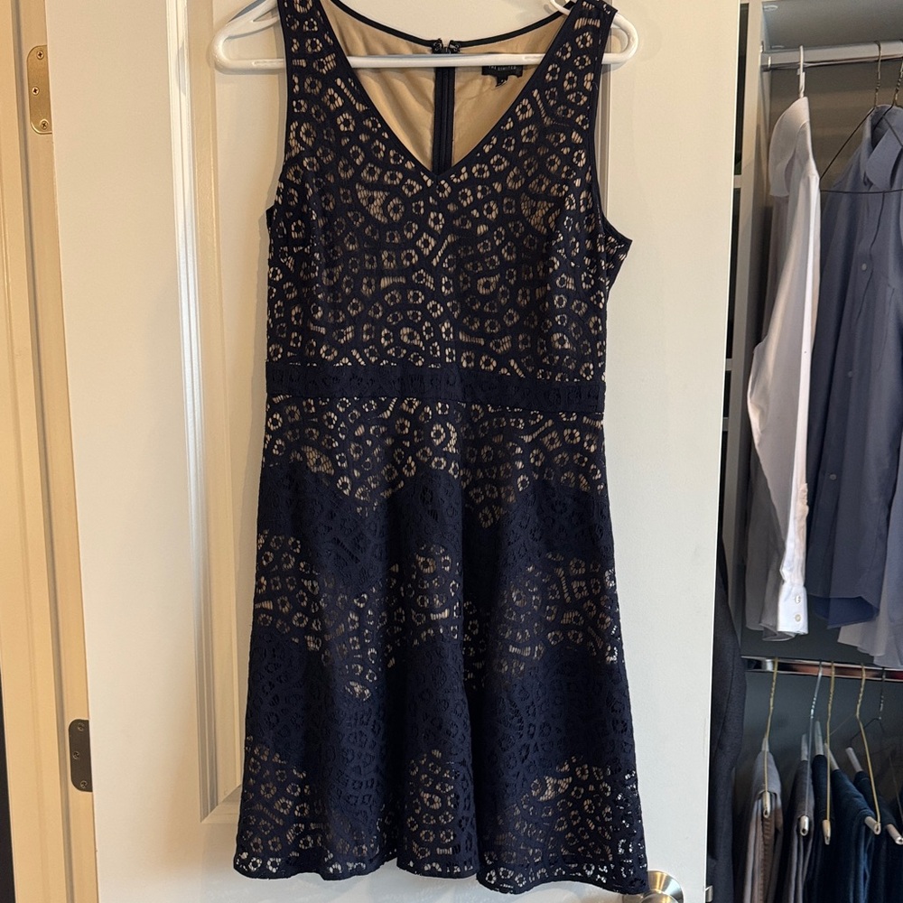 The Limited Navy Patterned Mini Dress